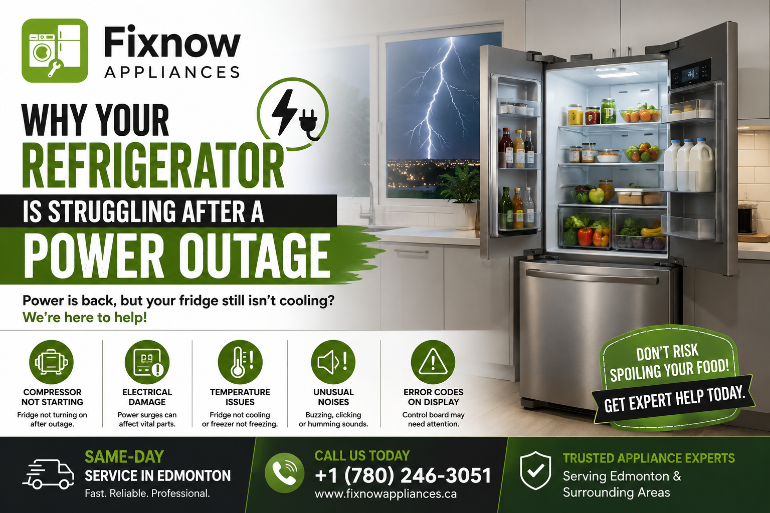 Why Your Refrigerator Is Struggling After a Power Outage | FixNow Appliances